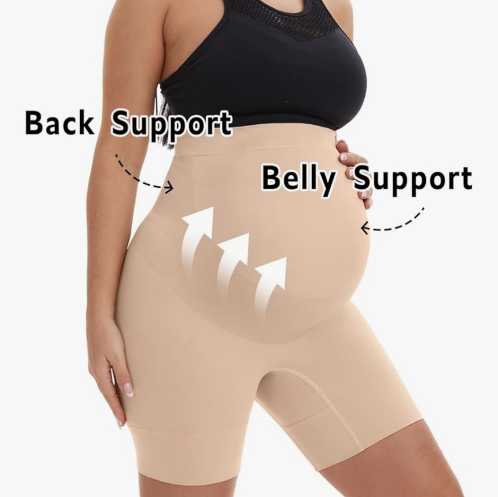 Seamless Maternity Support Shorts - Nude
